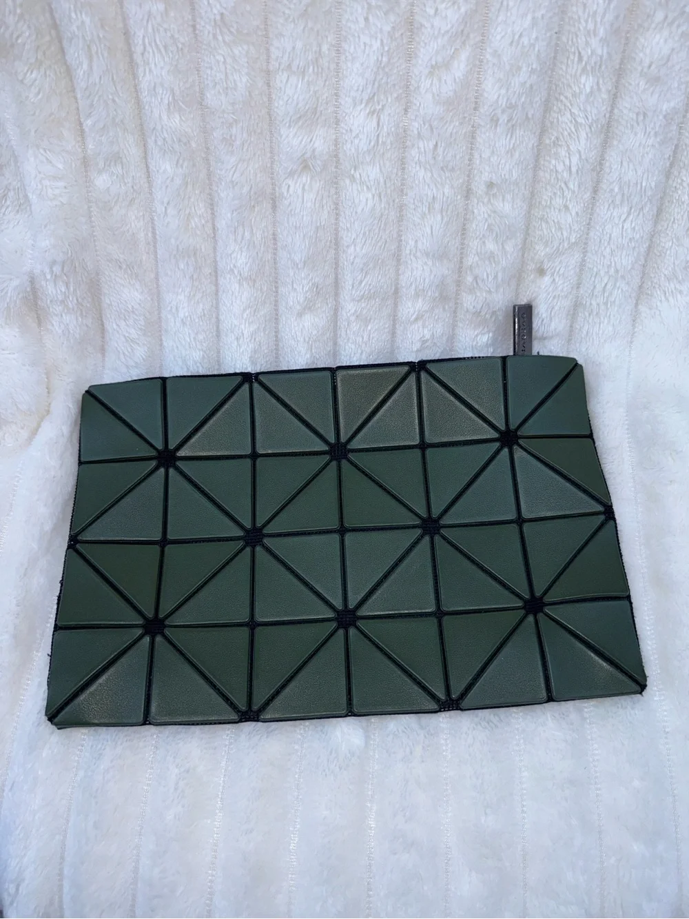 Issey Miyake Geometric Patent Zip Pouch